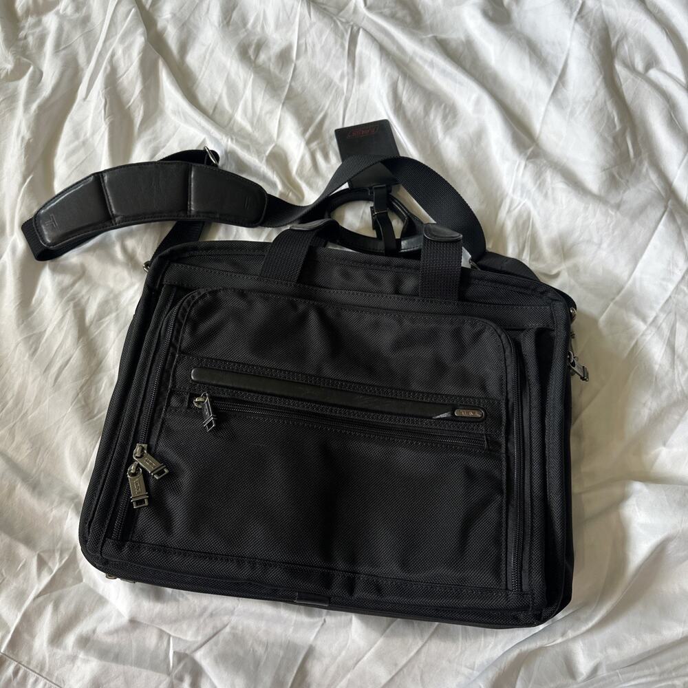 Tumi Alpha T-Pass TSA Laptop Briefcase Ballistic Nylon 26531BH Black Bag